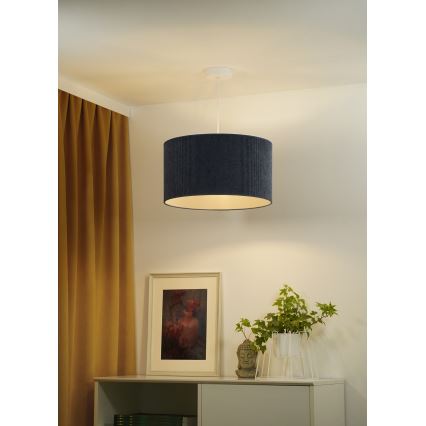 Duolla - Candeeiro suspenso CORDUROY 1xE27/15W/230V escuro diâmetro 40 cm azul