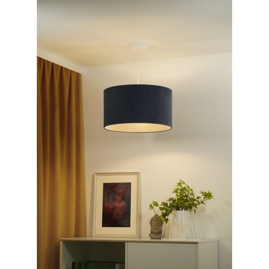 Duolla - Candeeiro suspenso CORDUROY 1xE27/15W/230V escuro diâmetro 40 cm azul