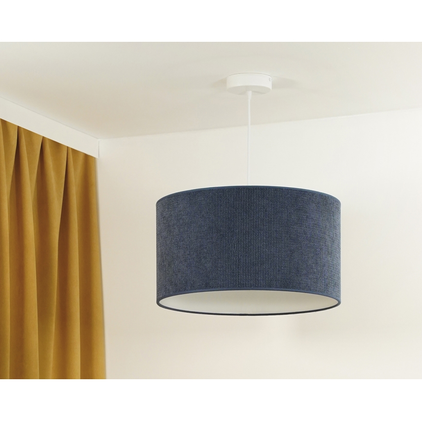 Duolla - Candeeiro suspenso CORDUROY 1xE27/15W/230V escuro diâmetro 40 cm azul