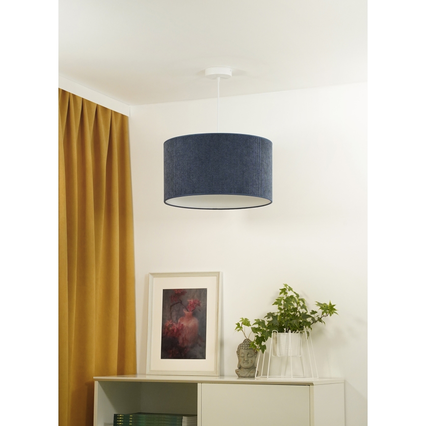 Duolla - Candeeiro suspenso CORDUROY 1xE27/15W/230V escuro diâmetro 40 cm azul