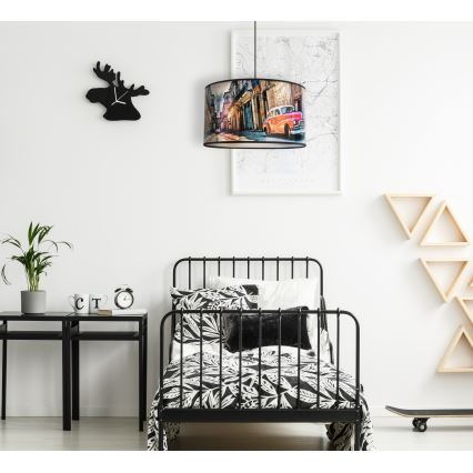 Duolla - Candeeiro suspenso CUBA VERMELHO 1xE27/15W/230V diâmetro 35 cm