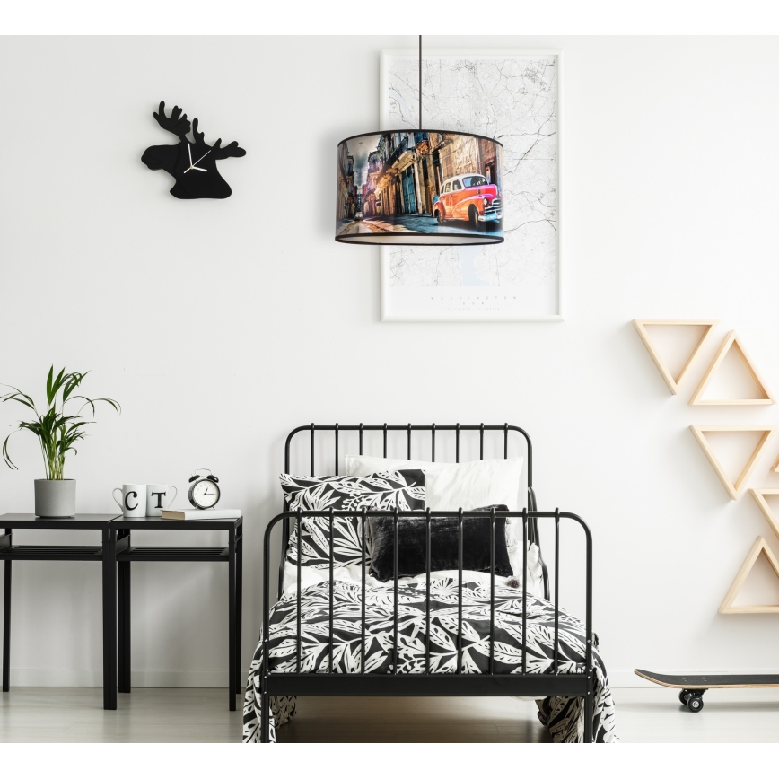 Duolla - Candeeiro suspenso CUBA VERMELHO 1xE27/15W/230V diâmetro 35 cm