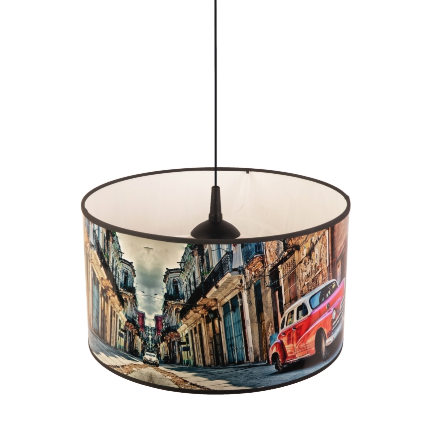 Duolla - Candeeiro suspenso CUBA VERMELHO 1xE27/15W/230V diâmetro 35 cm