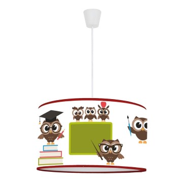 Duolla - Candeeiro suspenso de criança OWLS MULTI 1xE27/15W/230V diâmetro 35 cm