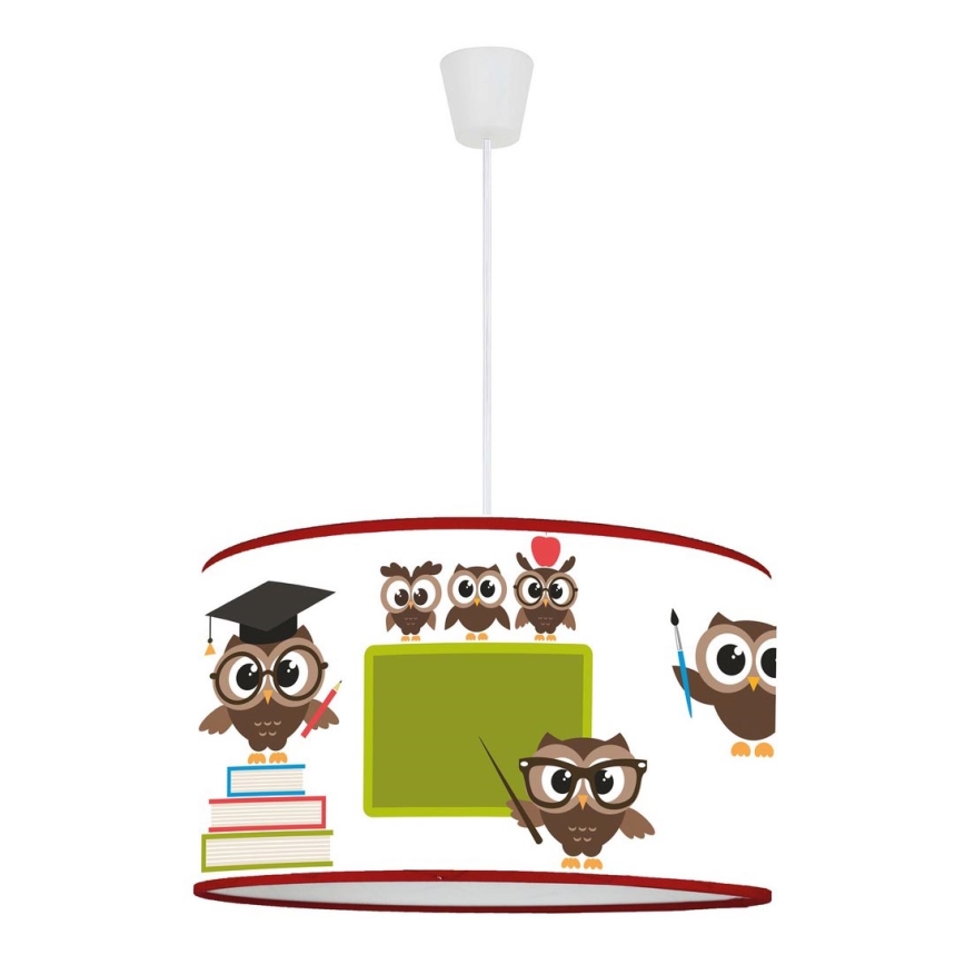 Duolla - Candeeiro suspenso de criança OWLS MULTI 1xE27/15W/230V diâmetro 35 cm