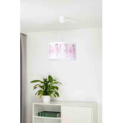 Duolla - Candeeiro suspenso de criança PRINT M 1xE27/40W/230V diâmetro 35 cm bailarinas