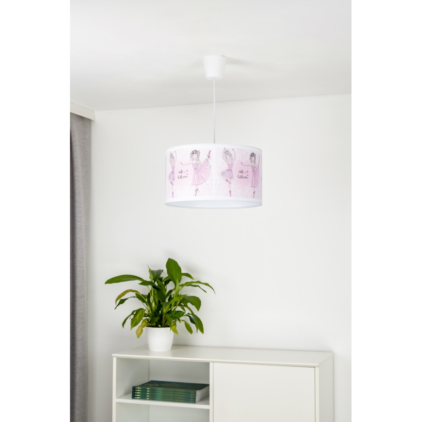 Duolla - Candeeiro suspenso de criança PRINT M 1xE27/40W/230V diâmetro 35 cm bailarinas