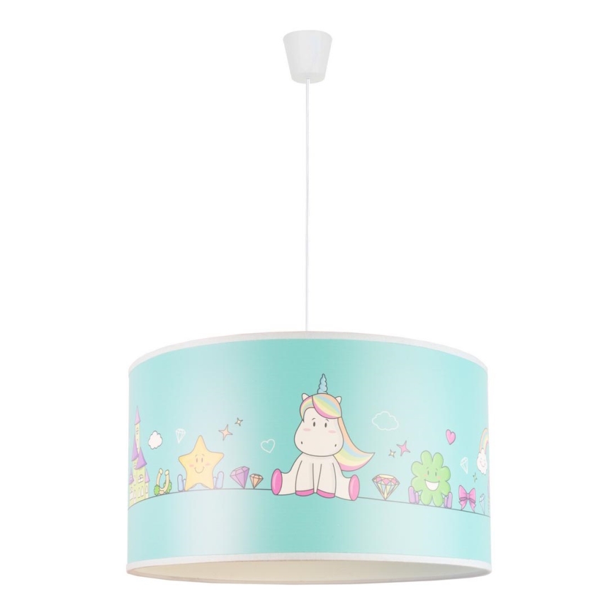 Duolla - Candeeiro suspenso de criança UNICORN 1xE27/15W/230V diâmetro 35 cm