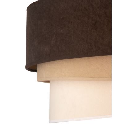 Duolla - Candeeiro suspenso DEVON 1xE27/40W/230V diâmetro 45 cm castanho/bege