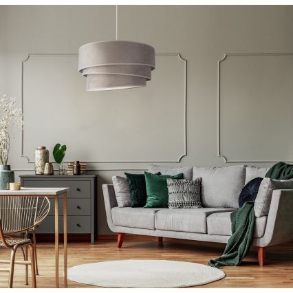 Duolla - Candeeiro suspenso DEVON 1xE27/40W/230V diâmetro 45 cm cinzento