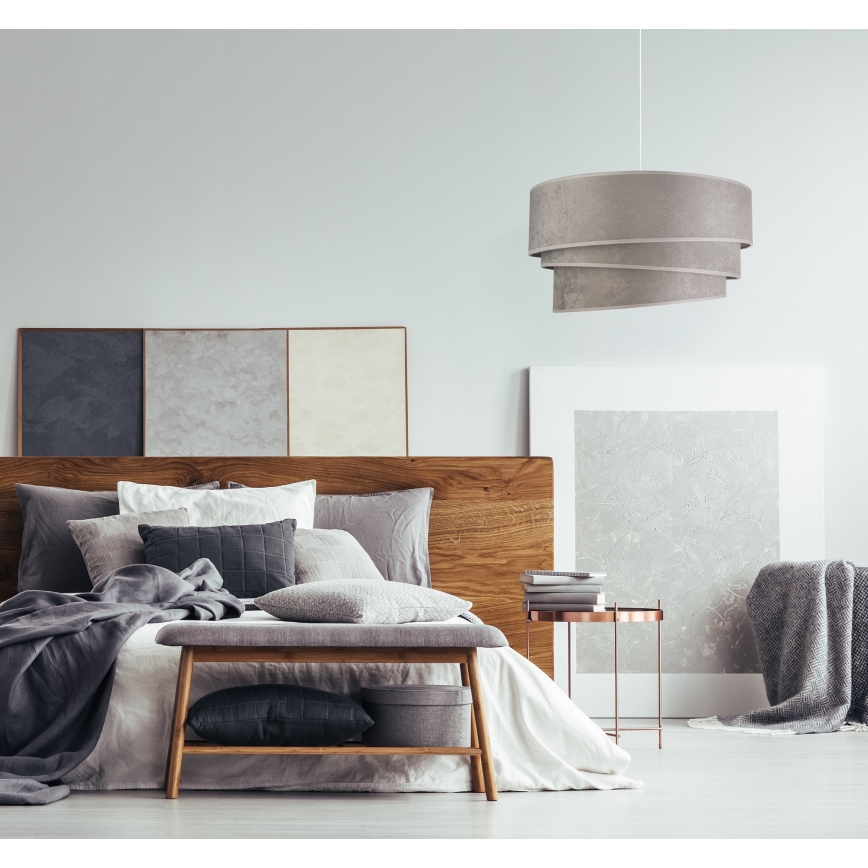 Duolla - Candeeiro suspenso DEVON 1xE27/40W/230V diâmetro 45 cm cinzento