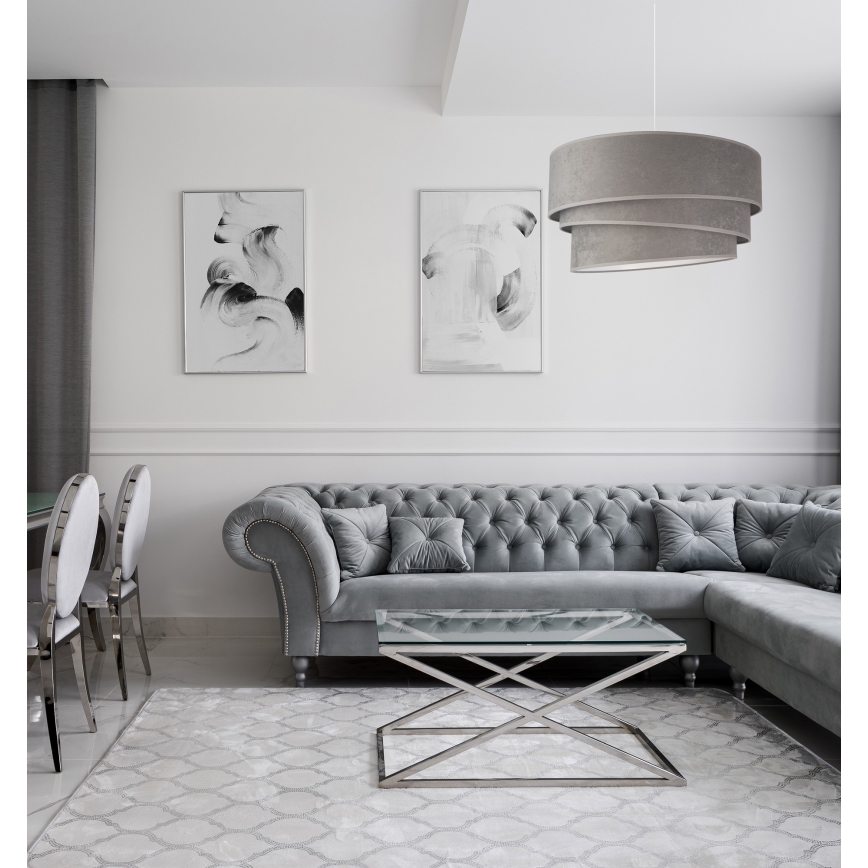 Duolla - Candeeiro suspenso DEVON 1xE27/40W/230V diâmetro 45 cm cinzento