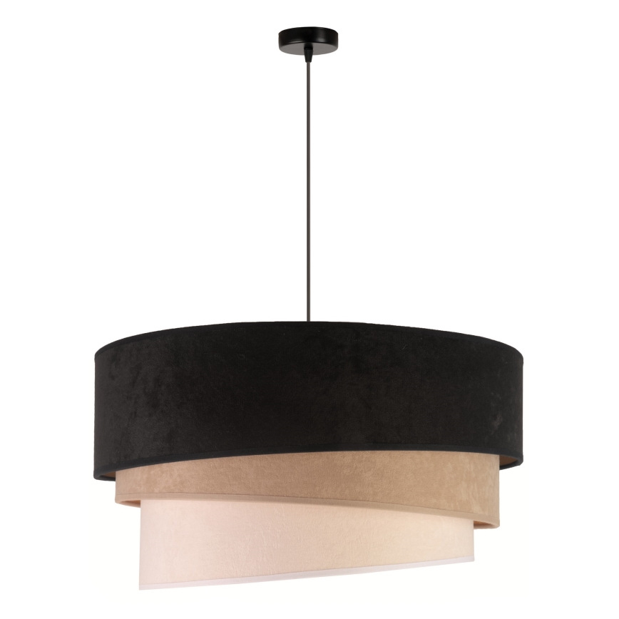 Duolla - Candeeiro suspenso DEVON 1xE27/40W/230V diâmetro 45 cm preto/bege