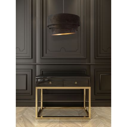 Duolla - Candeeiro suspenso DEVON 1xE27/40W/230V diâmetro 45 cm preto/dourado