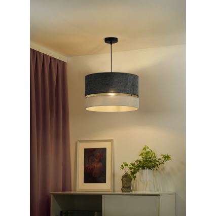 Duolla - Candeeiro suspenso DOUBLE 1xE27/15W/230V diâmetro 40 cm cinzento