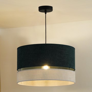 Duolla - Candeeiro suspenso DOUBLE 1xE27/15W/230V diâmetro 40 cm verde/cinzento