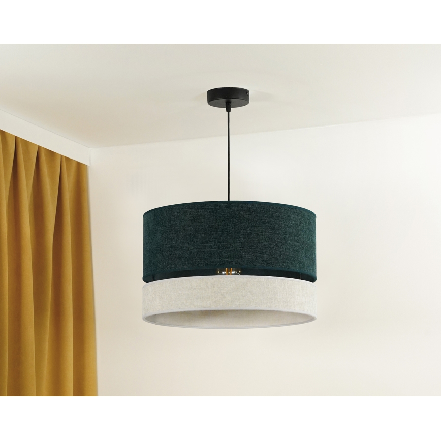 Duolla - Candeeiro suspenso DOUBLE 1xE27/15W/230V diâmetro 40 cm verde/cinzento