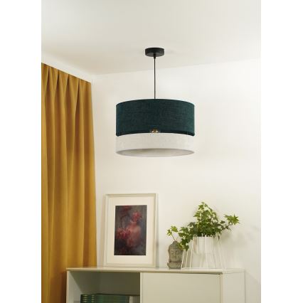 Duolla - Candeeiro suspenso DOUBLE 1xE27/15W/230V diâmetro 40 cm verde/cinzento