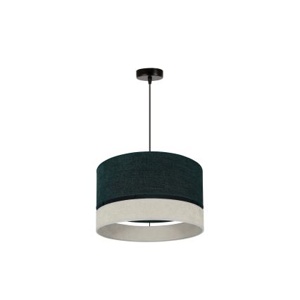 Duolla - Candeeiro suspenso DOUBLE 1xE27/15W/230V diâmetro 40 cm verde/cinzento