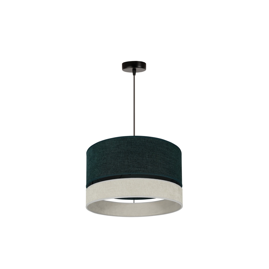 Duolla - Candeeiro suspenso DOUBLE 1xE27/15W/230V diâmetro 40 cm verde/cinzento