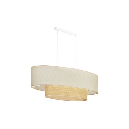 Duolla - Candeeiro suspenso DOUBLE OVAL NATURE 2xE27/15W/230V creme/bege