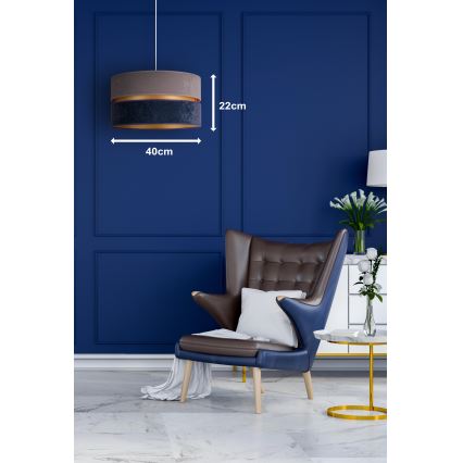 Duolla - Candeeiro suspenso DUO 1xE27/15W/230V diâmetro 40 cm azul