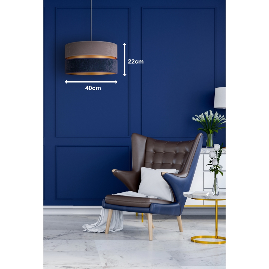 Duolla - Candeeiro suspenso DUO 1xE27/15W/230V diâmetro 40 cm azul