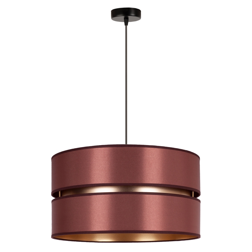Duolla - Candeeiro suspenso DUO 1xE27/15W/230V diâmetro 40 cm borgonha/dourado