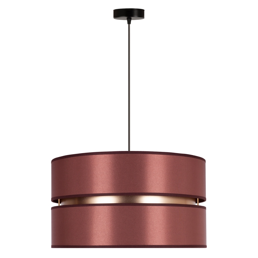 Duolla - Candeeiro suspenso DUO 1xE27/15W/230V diâmetro 40 cm borgonha/dourado