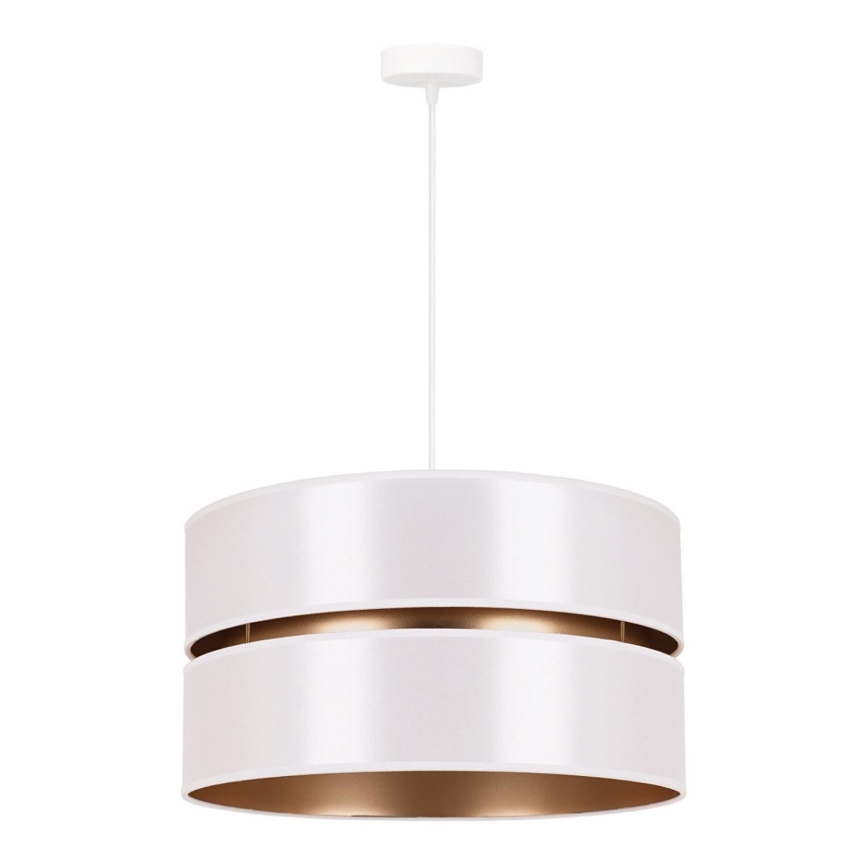 Duolla - Candeeiro suspenso DUO 1xE27/15W/230V diâmetro 40 cm branco/dourado
