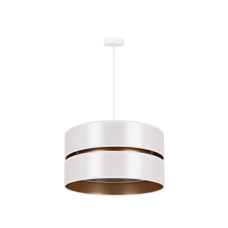 Duolla - Candeeiro suspenso DUO 1xE27/15W/230V diâmetro 40 cm branco/dourado