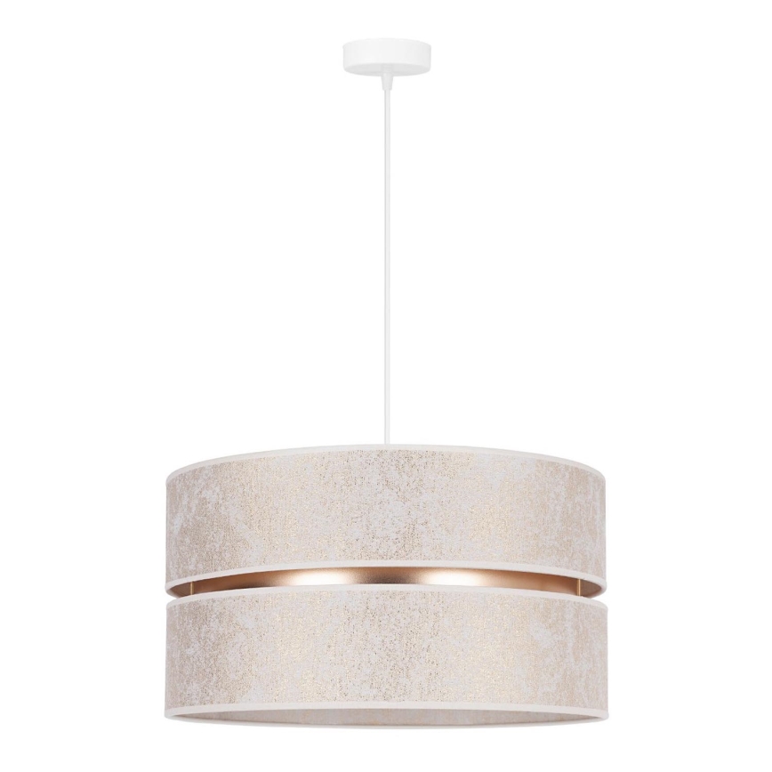 Duolla - Candeeiro suspenso DUO 1xE27/15W/230V diâmetro 40 cm branco/dourado