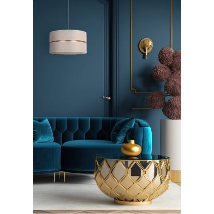 Duolla - Candeeiro suspenso DUO 1xE27/15W/230V diâmetro 40 cm branco/dourado