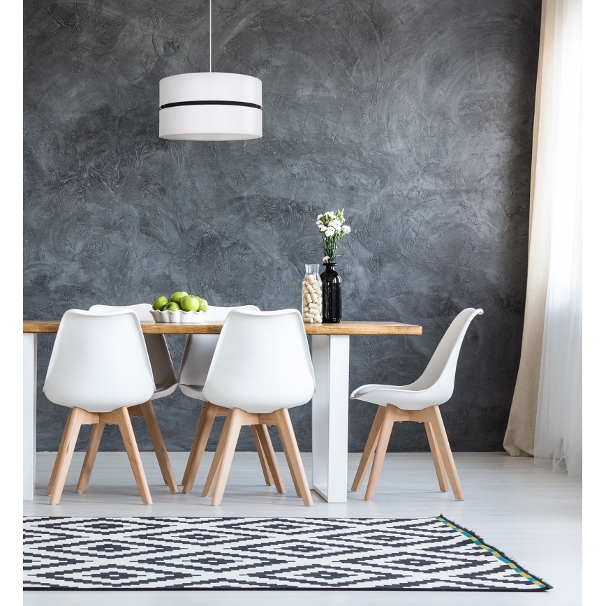 Duolla - Candeeiro suspenso DUO 1xE27/15W/230V diâmetro 40 cm branco/preto