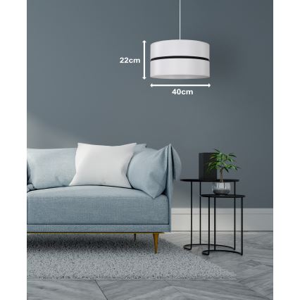 Duolla - Candeeiro suspenso DUO 1xE27/15W/230V diâmetro 40 cm branco/preto