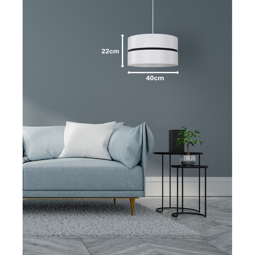 Duolla - Candeeiro suspenso DUO 1xE27/15W/230V diâmetro 40 cm branco/preto