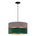 Duolla - Candeeiro suspenso DUO 1xE27/15W/230V diâmetro 40 cm cinzento/verde/dourado