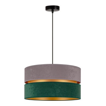Duolla - Candeeiro suspenso DUO 1xE27/15W/230V diâmetro 40 cm cinzento/verde/dourado