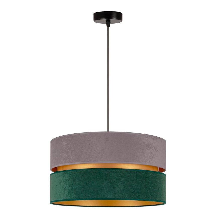 Duolla - Candeeiro suspenso DUO 1xE27/15W/230V diâmetro 40 cm cinzento/verde/dourado