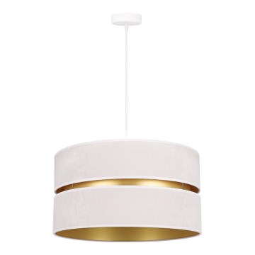 Duolla - Candeeiro suspenso DUO 1xE27/15W/230V diâmetro 40 cm creme/dourado