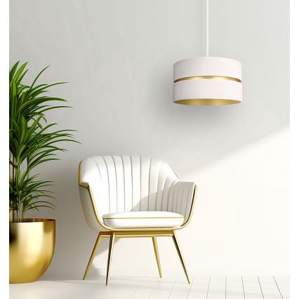 Duolla - Candeeiro suspenso DUO 1xE27/15W/230V diâmetro 40 cm creme/dourado