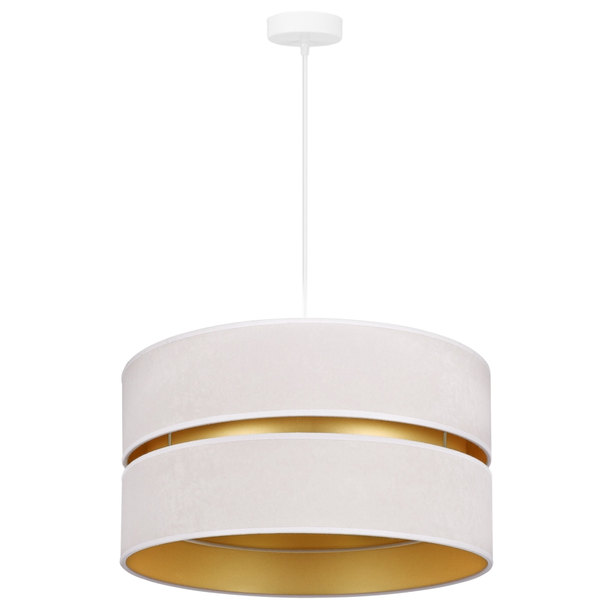 Duolla - Candeeiro suspenso DUO 1xE27/15W/230V diâmetro 40 cm creme/dourado