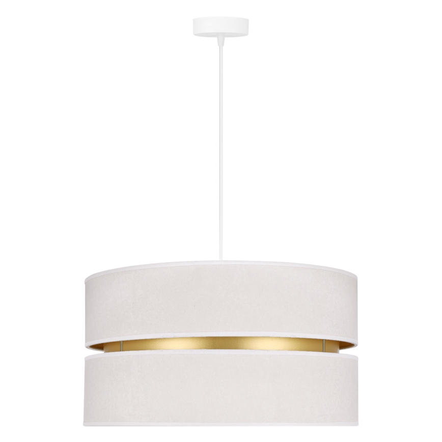 Duolla - Candeeiro suspenso DUO 1xE27/15W/230V diâmetro 40 cm creme/dourado
