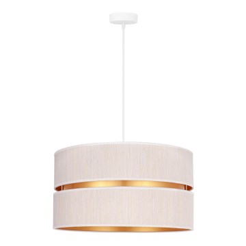 Duolla - Candeeiro suspenso DUO 1xE27/15W/230V diâmetro 40 cm creme/dourado