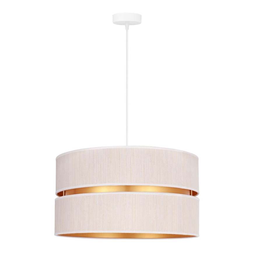 Duolla - Candeeiro suspenso DUO 1xE27/15W/230V diâmetro 40 cm creme/dourado