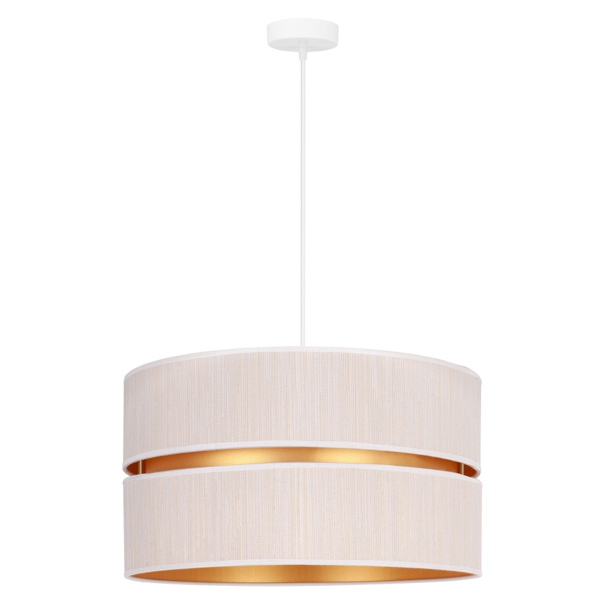 Duolla - Candeeiro suspenso DUO 1xE27/15W/230V diâmetro 40 cm creme/dourado
