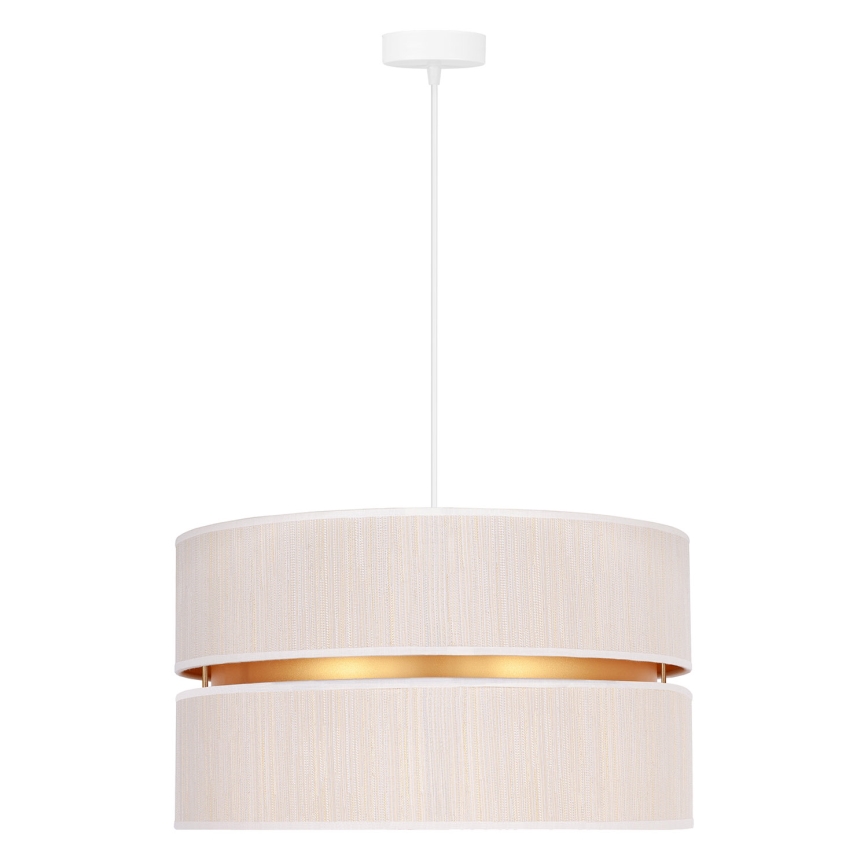 Duolla - Candeeiro suspenso DUO 1xE27/15W/230V diâmetro 40 cm creme/dourado