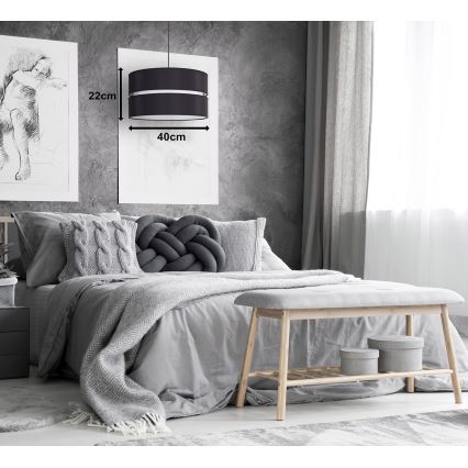 Duolla - Candeeiro suspenso DUO 1xE27/15W/230V diâmetro 40 cm preto/branco