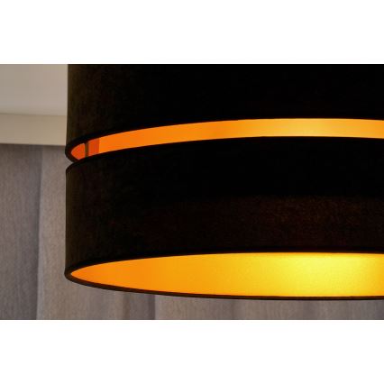 Duolla - Candeeiro suspenso DUO 1xE27/15W/230V diâmetro 40 cm preto/dourado