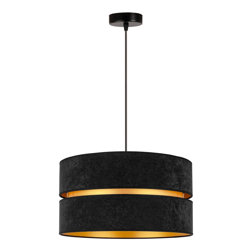 Duolla - Candeeiro suspenso DUO 1xE27/15W/230V diâmetro 40 cm preto/dourado